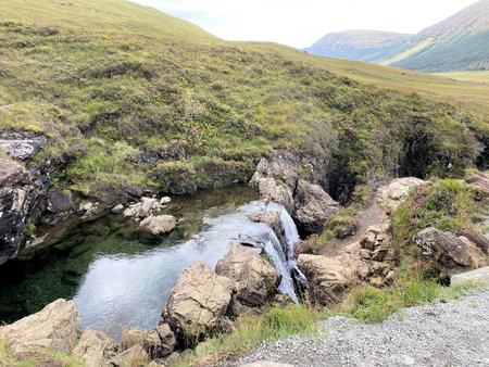 A view of the Fairy Pools in Scotlandの写真素材