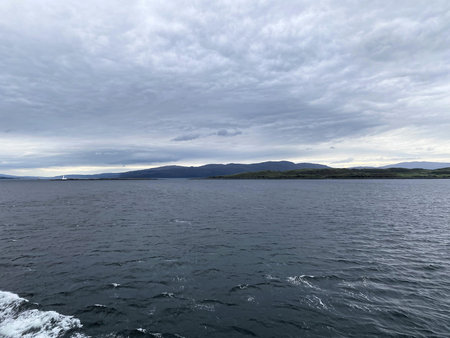 A view of the Isle of Mull in Scotland from a ferry