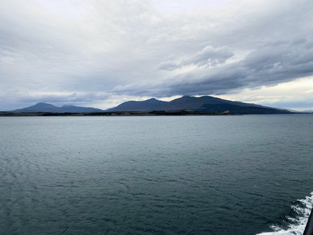 A view of the Isle of Mull in Scotland from a ferry