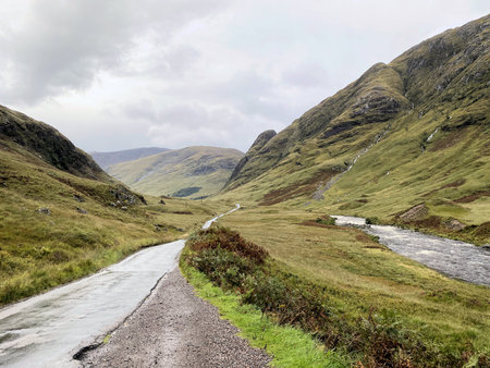 A view of the Glencoe in the Scottish Highlands, UK.の写真素材