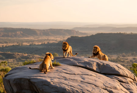 Lion and lioness in the Okavango Delta - Moremi National Park in Botswanaの素材