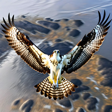 Osprey, Pandion haliaetus, single bird in flight, Brazilの素材