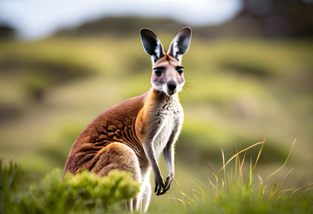Portrait of a kangaroo (Macropus giganteus)の素材