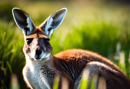 Portrait of a kangaroo (Macropus giganteus)の素材