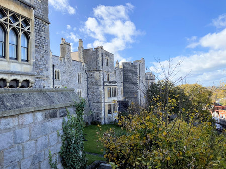 Windsor Castle in Windsor, UK. Windsor Castle was built in the 13th century by William the Conqueror.のeditorial素材