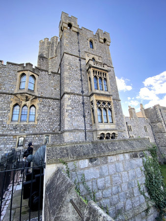 Windsor Castle in Windsor, UK. Windsor Castle was built in the 13th century by William the Conqueror.のeditorial素材