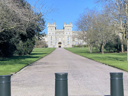 Windsor Castle in Windsor, UK. Windsor Castle was built in the 13th century by William the Conqueror.のeditorial素材