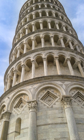 Leaning tower of the twelfth fourteenth century in Tuscanyの写真素材