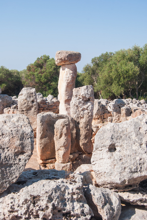 Part of Talayotica constructions of den Galmes tower siteの写真素材