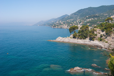 Sequence of promontories and inlets on the sea in the Genoa areaの写真素材