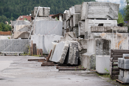 Granite blocks extracted in the Val Genova area close to Madonna di Campiglioの写真素材
