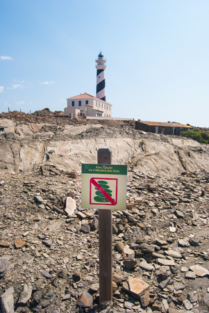 Lighthouse area of the Favaritx in the middle of a natural reserve in Spainの写真素材