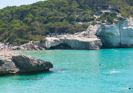Rocky coast with beautiful azure sea in Spainの写真素材