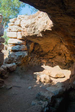 Part of Talayotica constructions of den Galmes on an island of Spainの写真素材