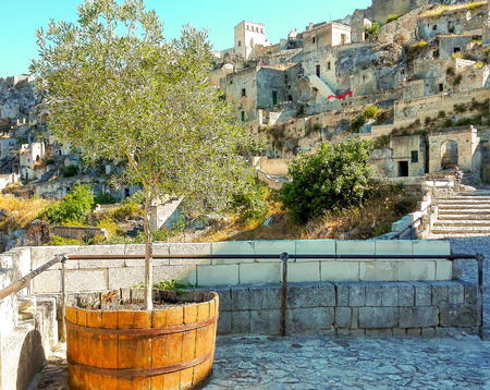 Houses of Matera on the hill the European Capital of Cultureの写真素材