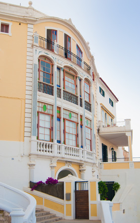 Particular house in the capital of Menorca islandの写真素材