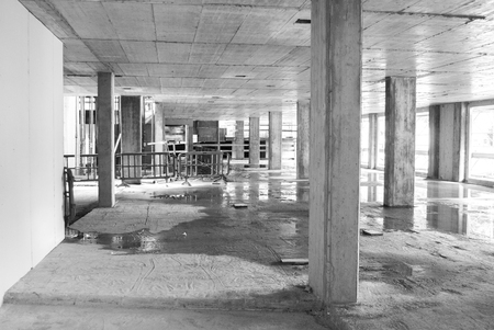 Overview on a floor of a building in an area under constructionの写真素材