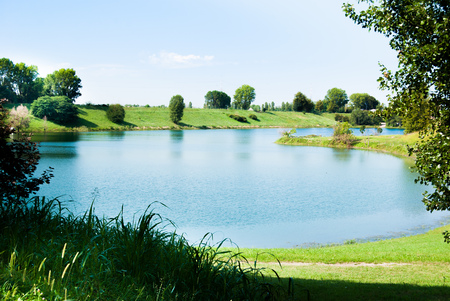 Nature around the lake in the Aironi parkの写真素材
