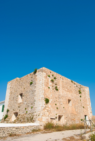 Ancient building of the Vergine shrine on the blue skyのeditorial素材