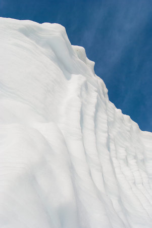Really big pieces of ice with blue sky