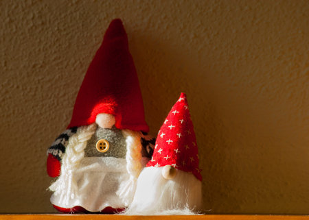 Mom and son of funny soft and felt toys knick-knacks