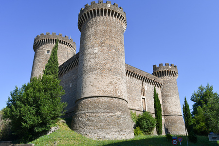 15th century Rocca Pia fortress in the center of the city of Tivoliのeditorial素材