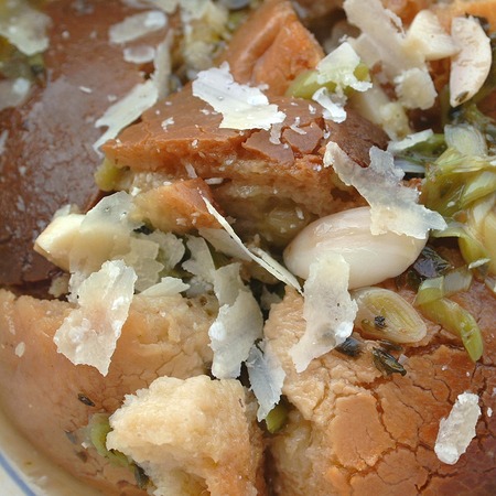 Bread and onions soupの写真素材