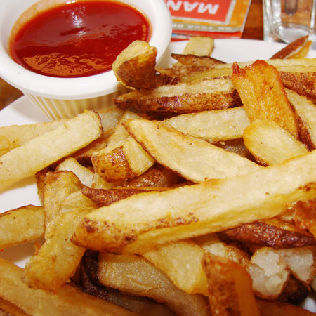 French fries and ketchup