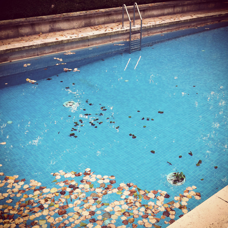 Milan, Italy - May 31, 2017 : View of Villa Necchi swimmingpoolのeditorial素材