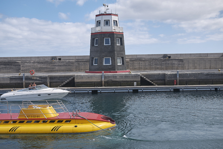 Lanzarote, canary Islands - August 24, 2015 : Lighthouse of Puerto caleroのeditorial素材
