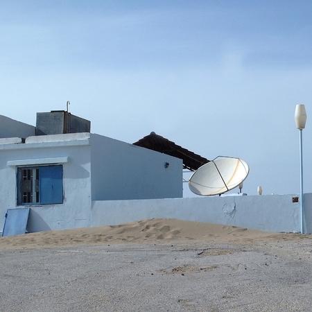 Apollonia, Libya - May 10, 2002: House in Apollonia with a big antennaのeditorial素材