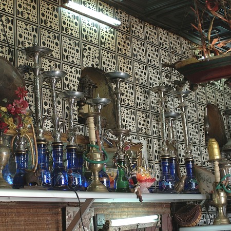 Tripoli, Lybia - May 28, 2002: Cafe interior in Tripoliのeditorial素材