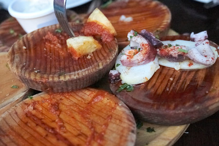 Finished tapas dishesの写真素材