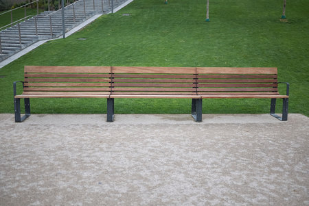 Benches in a parkの写真素材