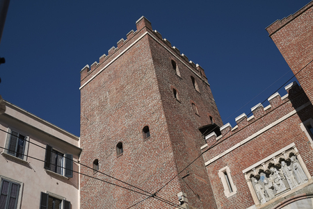 Milan, Italy - October 23, 2017: "Porta Ticinese" castleのeditorial素材