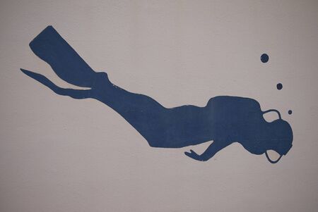 Minorca, Balearic Islands, Spain - September 08, 2013 : Scuba graffiti, Minorcaのeditorial素材