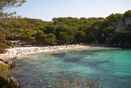Minorca, Balearic Islands, Spain - September 05, 2013 : View of Cala Macarella, Minorca