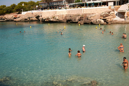 Minorca, Balearic Islands, Spain - September 02, 2013 : View of Cala Blanca, Minorcaのeditorial素材