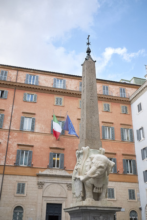 Rome, Italy - June 27, 2017 : Elephant and Obeliskのeditorial素材
