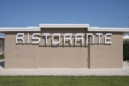 Milano Marittima, Italy - July 31,2017: Restaurant signのeditorial素材