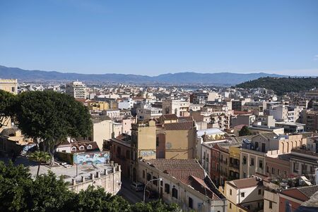 Cagliari, Italy - November 11, 2017 : View of cagliari from 'Bastione San Remy'のeditorial素材