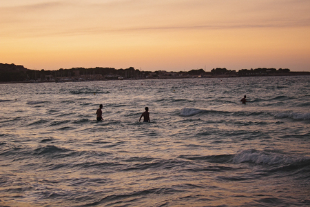 San Vito Lo Capo, Sicily - August 27, 2011: Sunset at San Vito Lo Capoの写真素材