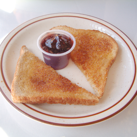 Las Vegas, United States - March 29, 2003 : Toasted bread and jamのeditorial素材