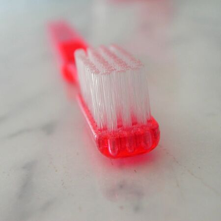 Pink Tooth brushの写真素材