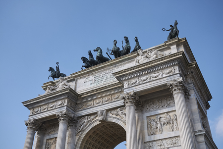 Milan, italy - February 10, 2018 : View of Arco della Pace in Milanのeditorial素材