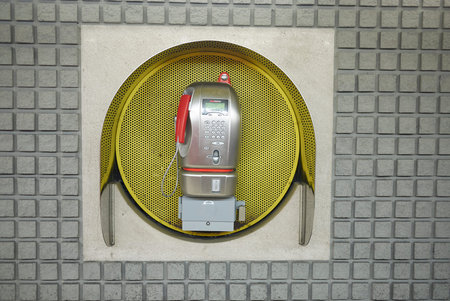 Milan, Italy - April 19, 2018: Public telephoneのeditorial素材