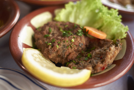 Mutabbal dip with pomegranateの写真素材