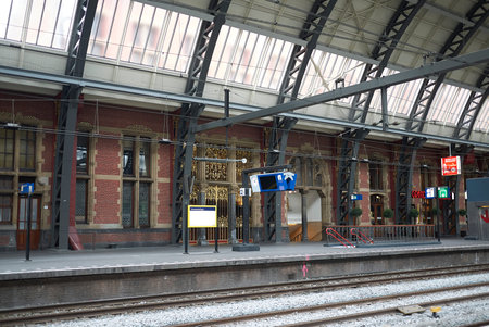 Amsterdam, Netherlands - May 16, 2018: Train platform at Amsterdam Centraal