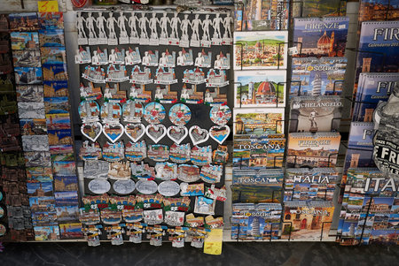 Firenze, Italy - June 21, 2018 : Souvenirs of Florenceのeditorial素材