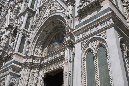 Firenze, Italy - June 21, 2018 : Details of Florence Cathedral (Cattedrale di Santa Maria del Fiore)のeditorial素材